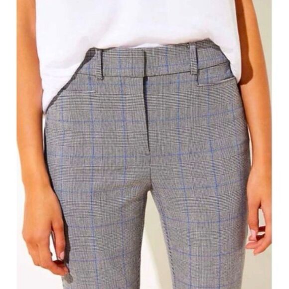 LOFT High Waist Skinny Pants in Glen Plaid - Picture 2 of 11